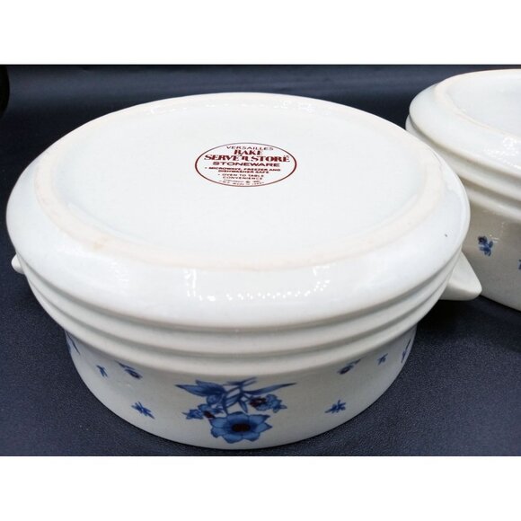 Casserole Dishes Versailles Stoneware Lids Set Floral Pattern Bake Serve Store - Picture 15 of 16